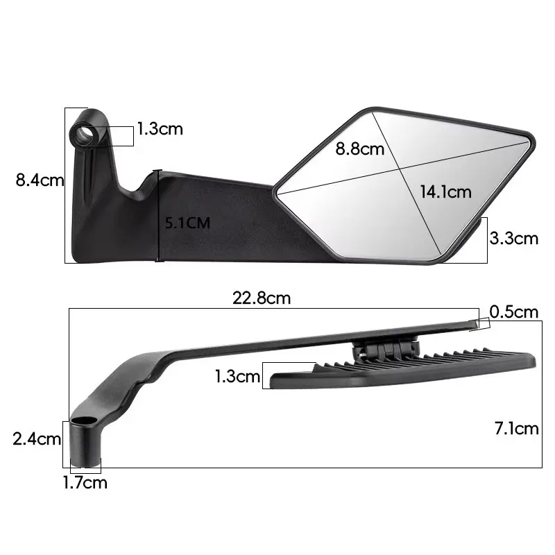 For YAMAHA MT03 MT07 MT09 MT10 MT25 MT-03 MT-07 MT 09 10 25 Motorcycle Rearview Mirror Adjustable Rotating Side View Mirrors view 5