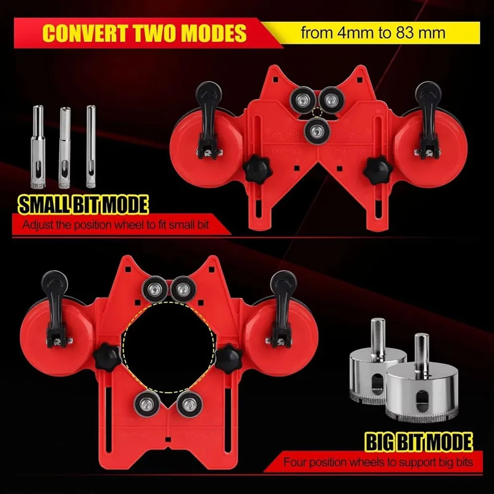 M11K-Drill Bit Hole Saw Guide, 4-83Mm Portable Glass Tiles Drill Guide Adjustable Hole Locator Holder For Glass Tile view 5