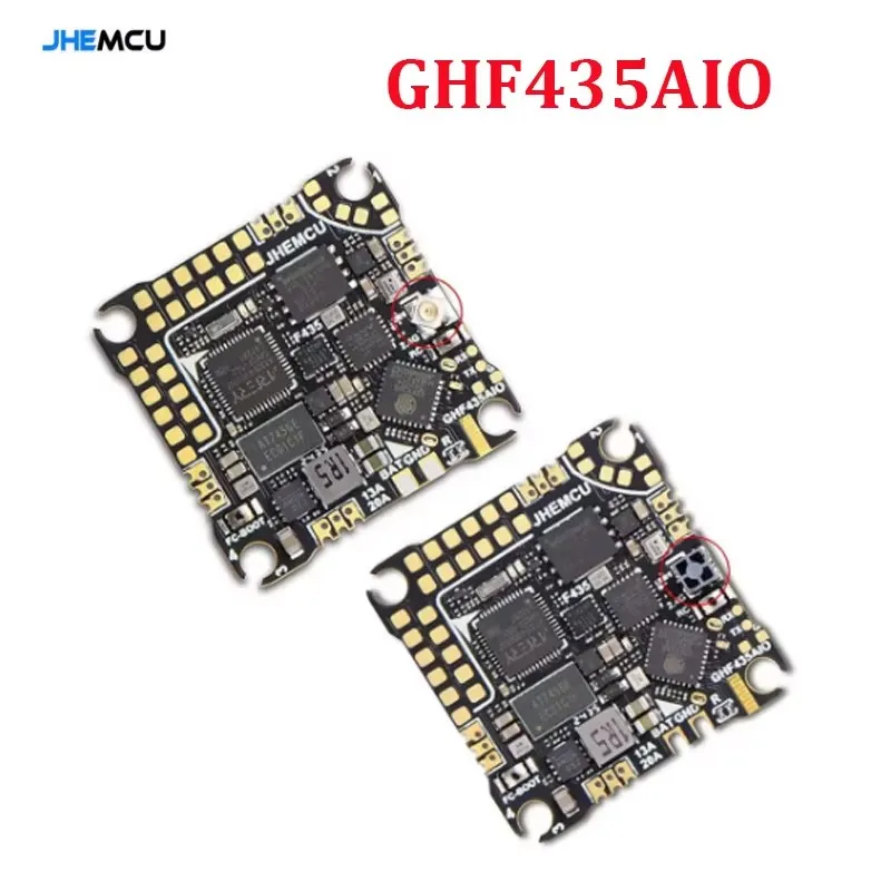 JHEMCU GHF435AIO 20A Flight Controller 2-4S with OSD Baro Blackbox 16MB GPS Built-in ELRS 2.4G CRSF for RC FPV Freestyle Drone