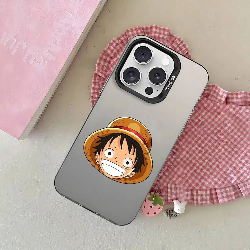 One Piece Luffy Phone Case For IPhone 17 16 15 14 13 12 11 Pro Max Plus Color Shockproof Back Silver Cover