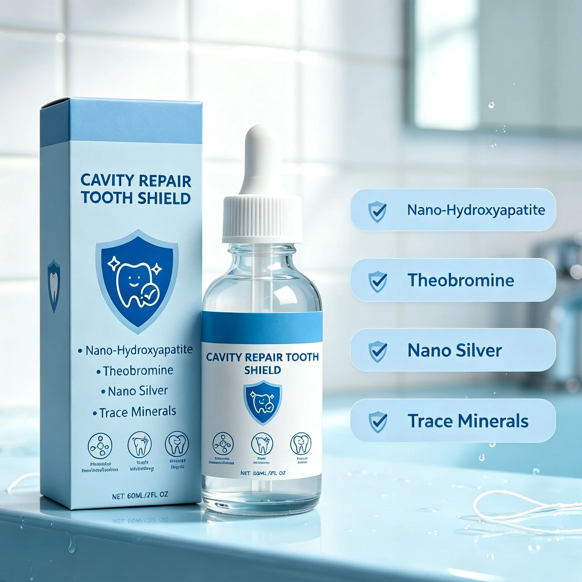 Teeth Whitening Serum - 빠른 효과로 잇몸을 진정시키고, 통증과 부기를
