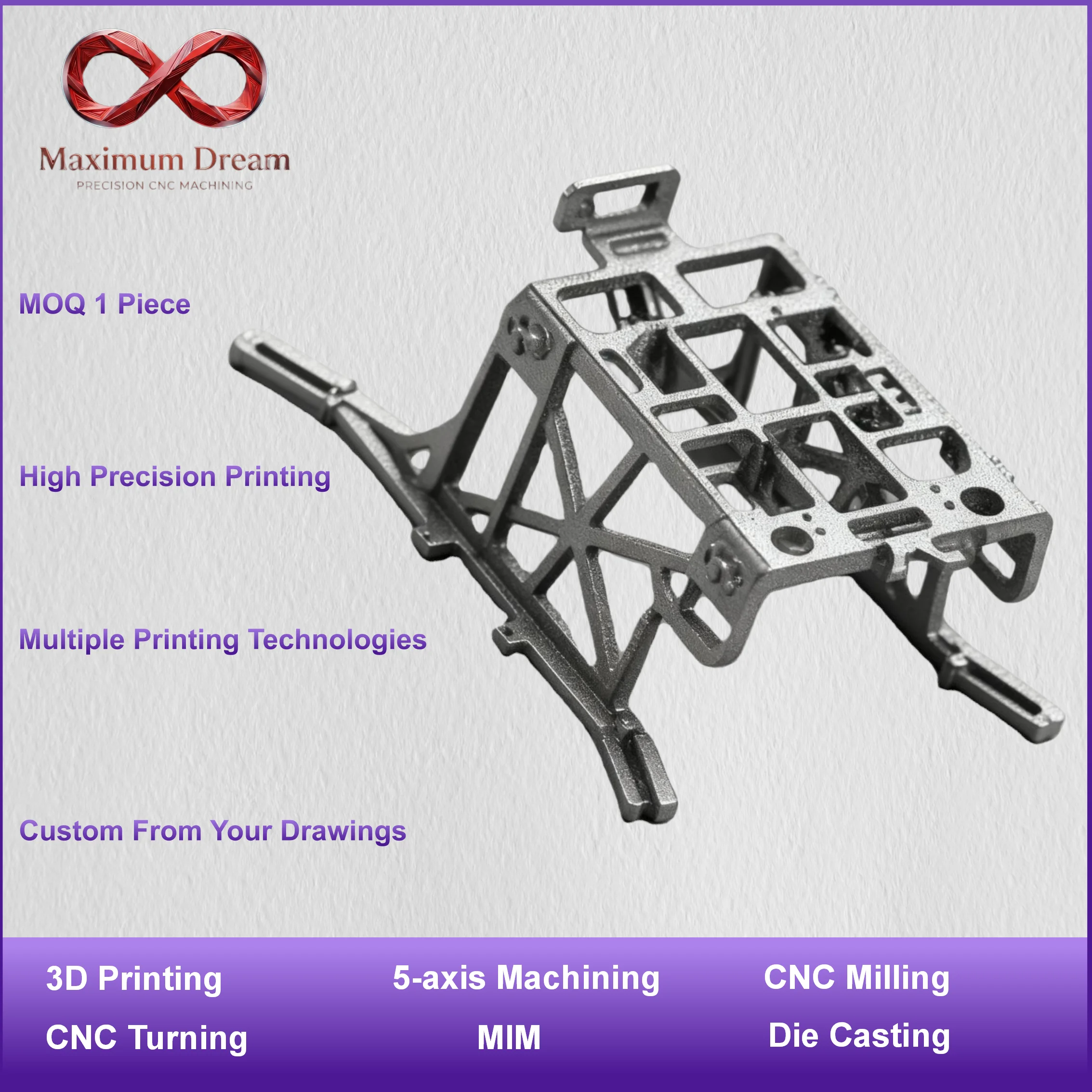 Custom 3D Printing Service FDM SLA SLS SLM PLA ABS PETG Resin Nylon Metal Prototype Printing