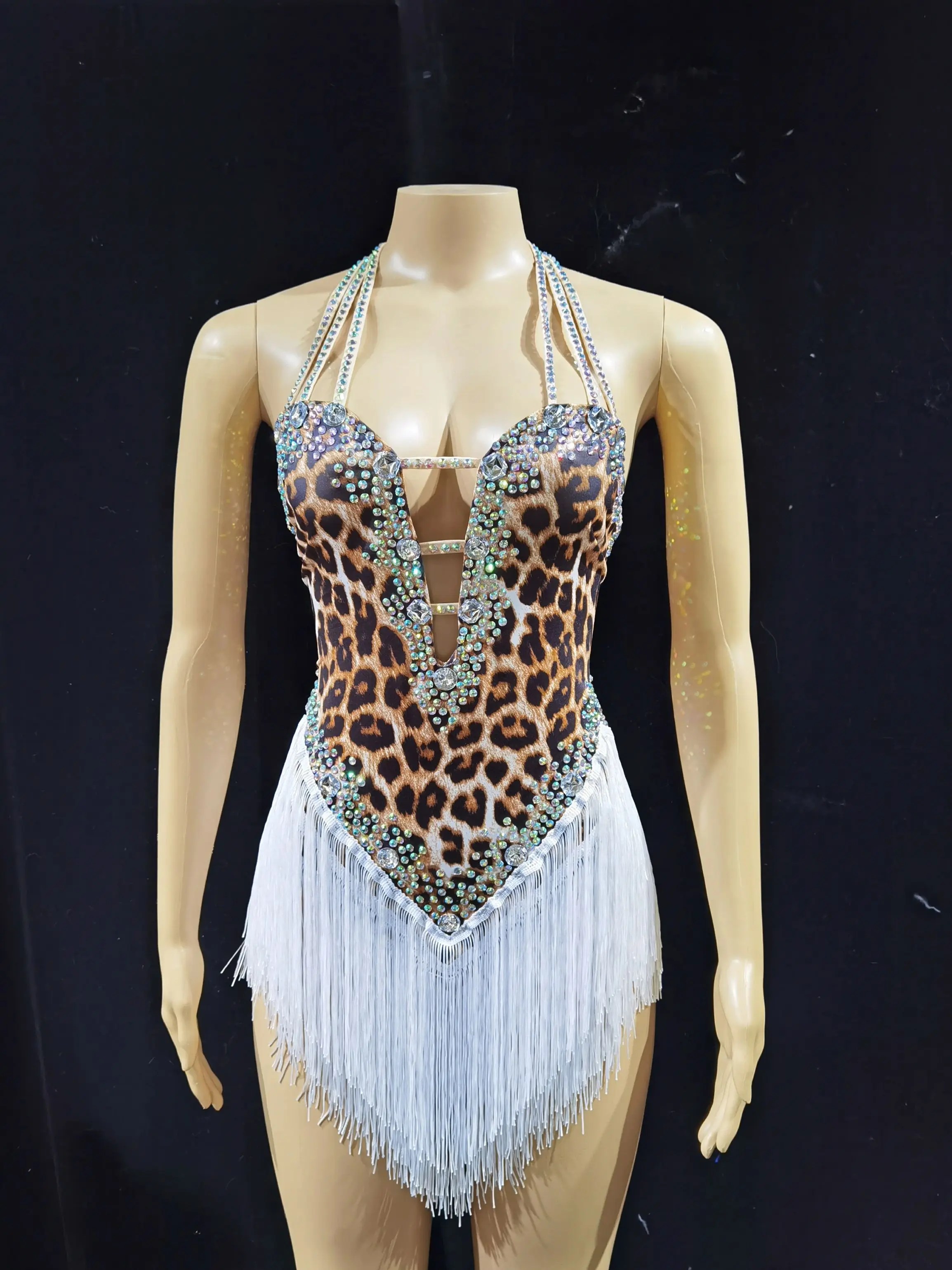 

Diamond One Shoulder Sexy Mesh Elastic Wrap Hip Short Skirt Singer Model Nightclub Bar Performance Clothing