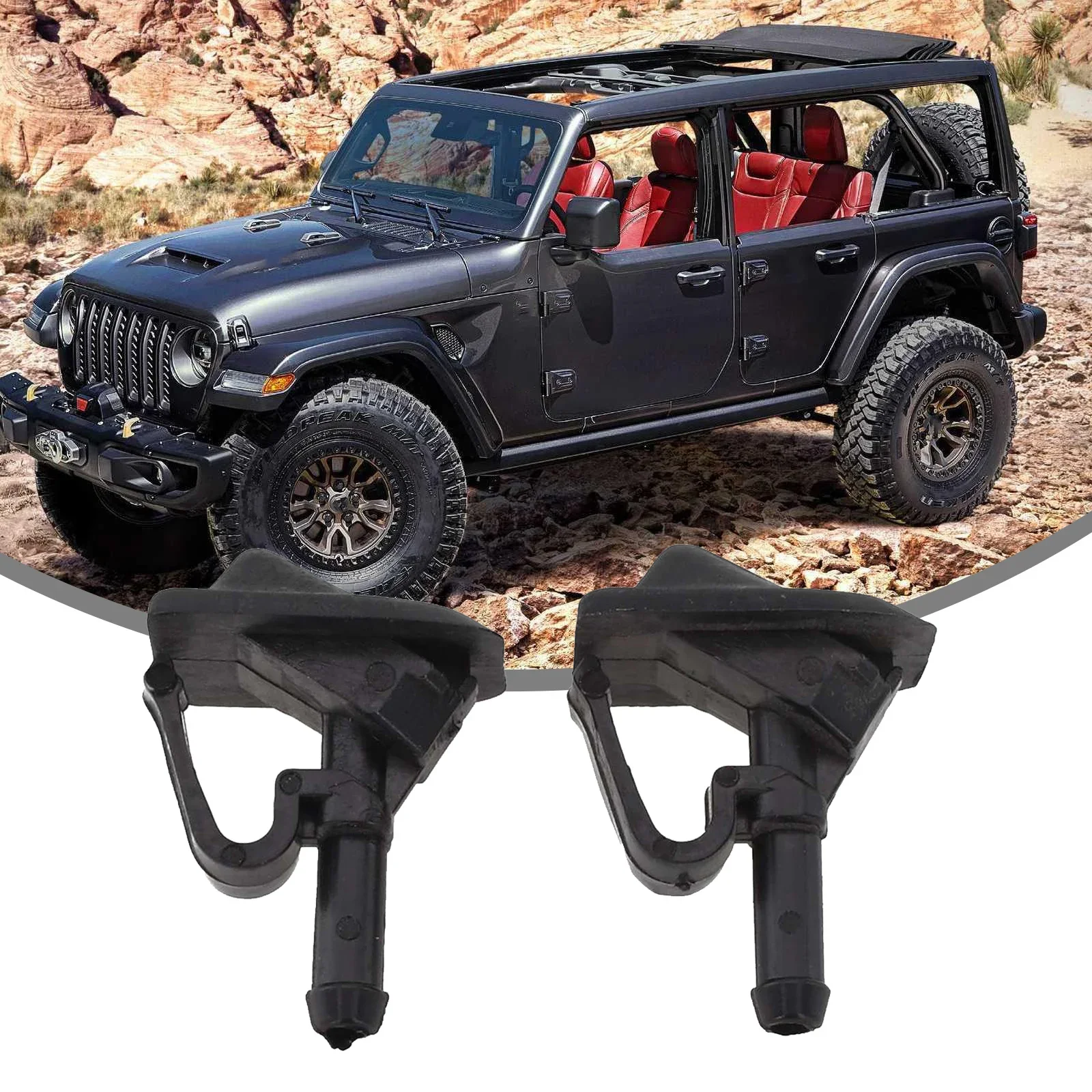 Nosel cuci kaca depan mobil, untuk Jeep Wrangler JK 02-12 nozel pencuci kaca depan 55156728AB 2 buah