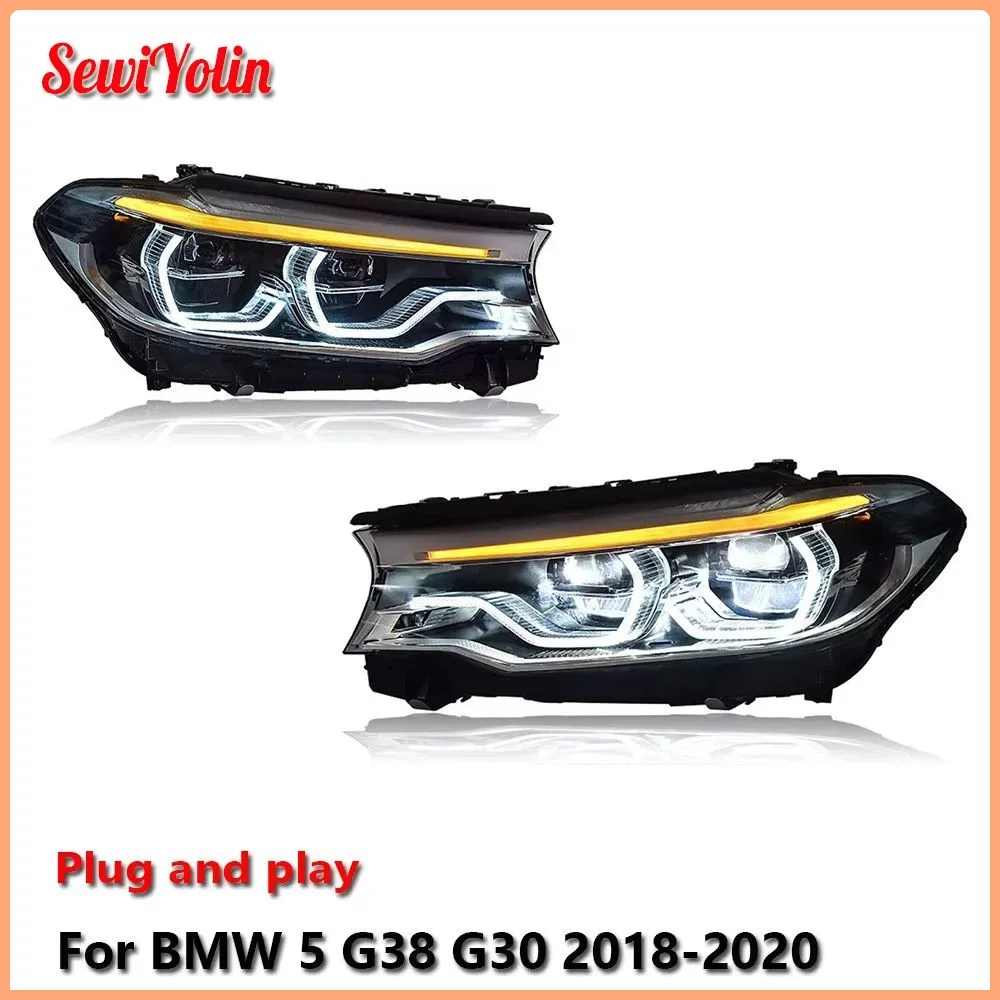 Car LED Headlight Light Assemblies For BMW 5 G38 G30 2018-2020 Auto Fog DRL Brake Turn Signal Lamp Plug and Play