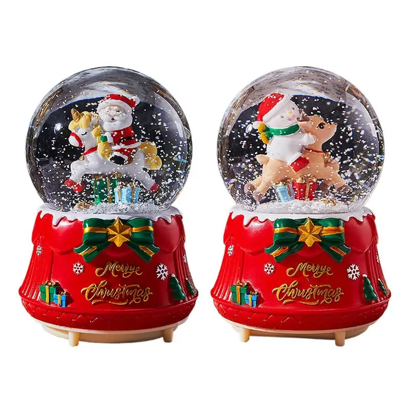 Christmas Crystal Ball Christmas Glitter Musical Snow Globe Resin Crystal Ball With Music Snow Glass Ball Music Snow Glass Ball