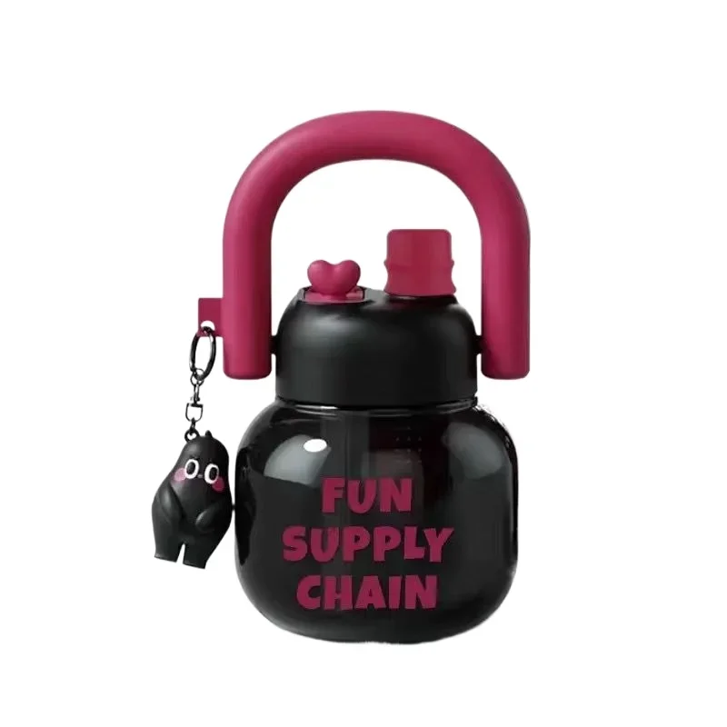 High Temperature Resistance Space Straw Water Bottle Large Capacity Ton Ton Cup Portable High Appearance Big Belly Drinking Cup