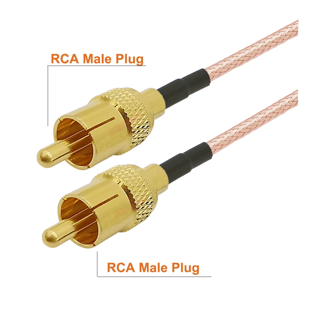 1PCS RF Coaxial RCA Male to RCA Male Pigtail Jumper Surveillance Video RG316 Copper RCA to AV Video Recorder Extend Cable