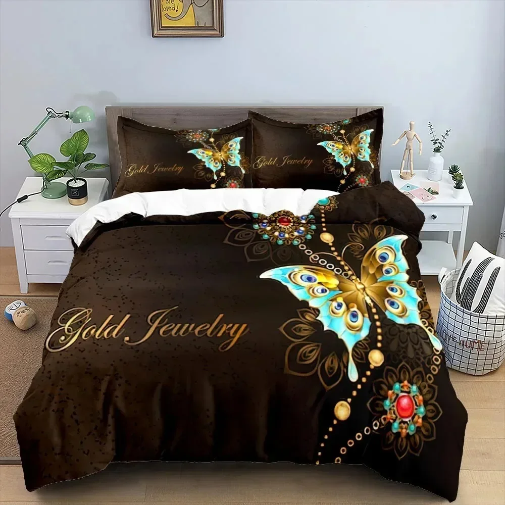 

Butterfly Flower Comfortable Duvet Quilt Cover Pillowcase Bedding Set Children Bedroom Decoration Home Textile
