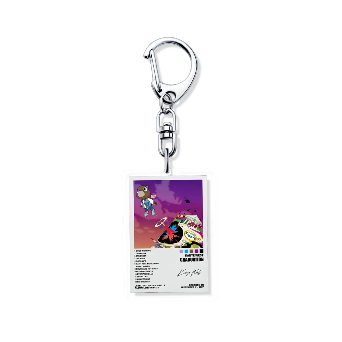 Beliebter Rapper Drake Meme Abschlussfeier Kanye Bär Schlüsselanhänger Lustiger Kreativer Anhänger Freundesgeschenk Fan-Taschenanhänger Niedlicher Schlüsselring