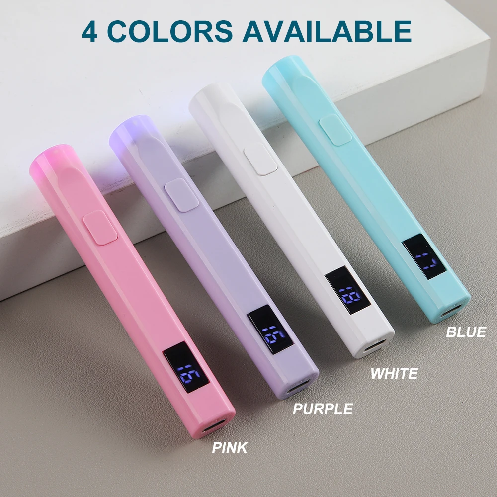 مصباح أظافر محمول، مصباح LED محمول بالأشعة فوق البنفسجية قابل لإعادة الشحن عبر USB للتقليم، مصباح معالجة طلاء الأظافر الصغير من الجل للسفر المنزلي