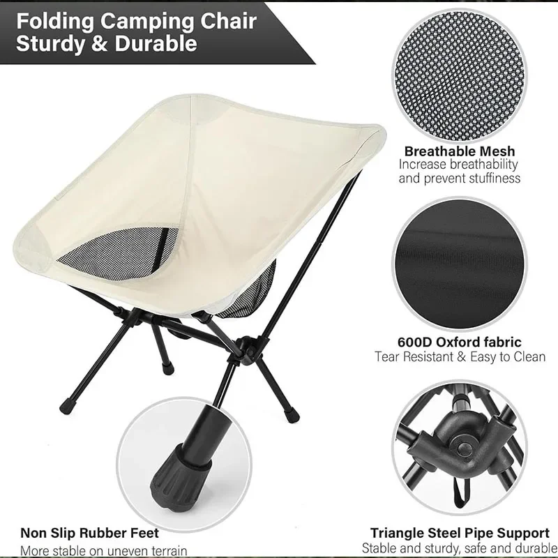 Camping Folding Chair Ultralight Portable Beach Chair Compact Lightweight for Backpacking Hiking Picnic Barbeques Fishing