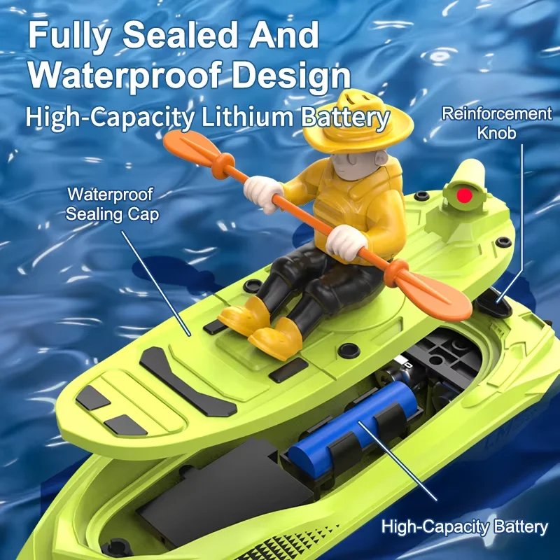 Remote Control Boat Toy for Swimming Pool – Interactive Fun, Easy to Operate, Durable RC Speedboat with Figure, Perfect Summer