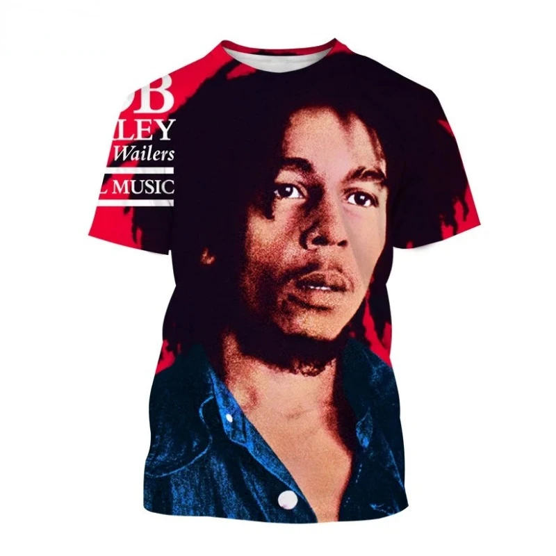 New Bob Marley 3D Printed T-Shirt for Men and Women - Stylish Reggae & Hip Hop Casual Short Sleeve Tee