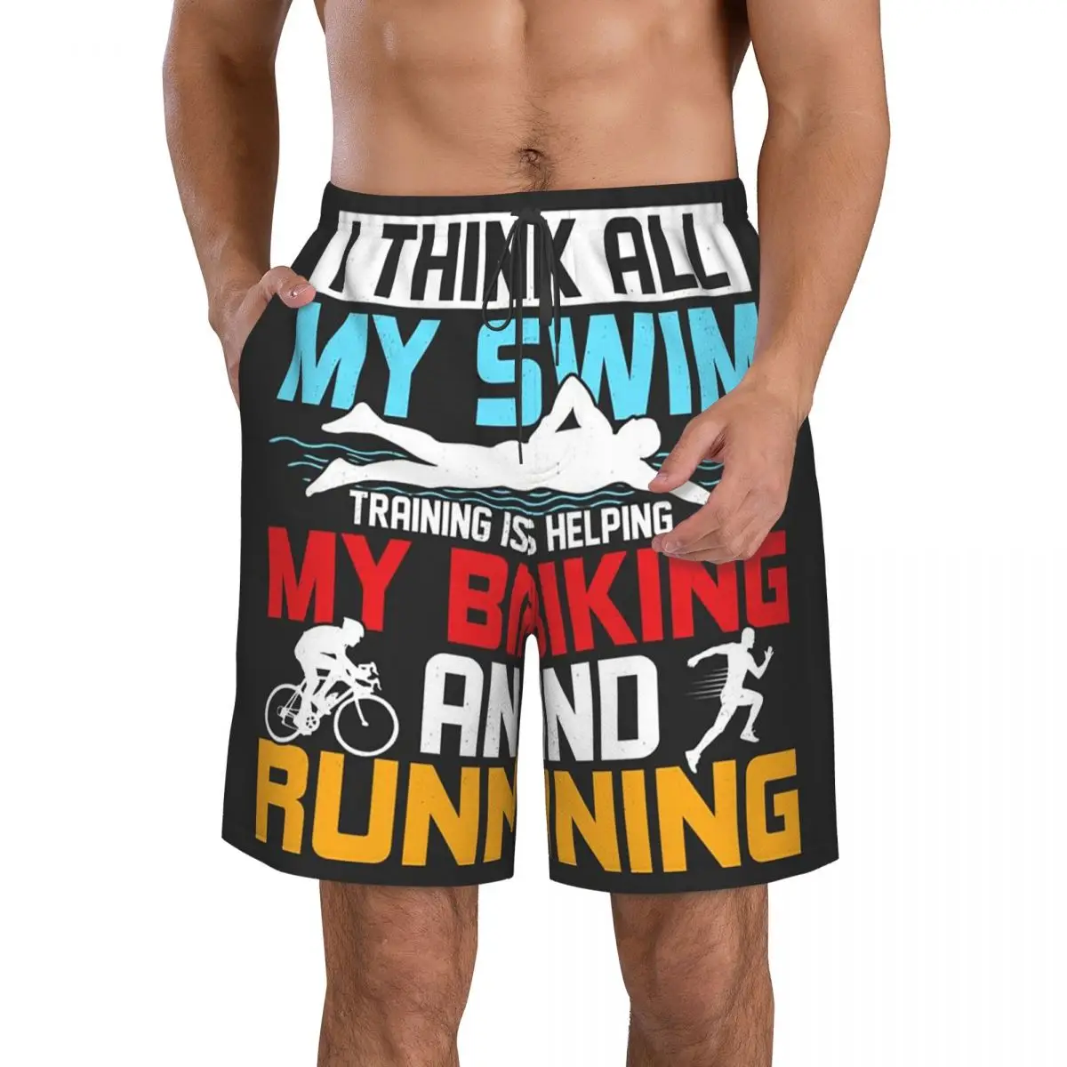 

Triathlon Swimming Cycling Running Trunks Beach Board Shorts Casual Quick Dry Swim Summer Men Pants