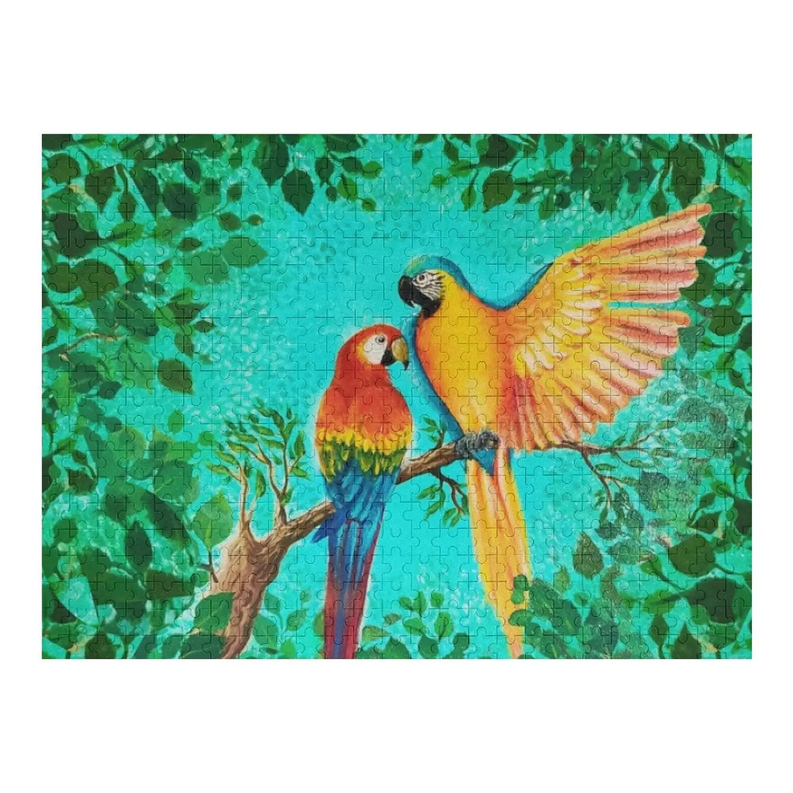 الجنة الاستوائية الببغاوات الببغاوات بازل قطع صورة شخصية هدية الخشب الكبار ديوراما اكسسوارات لغز