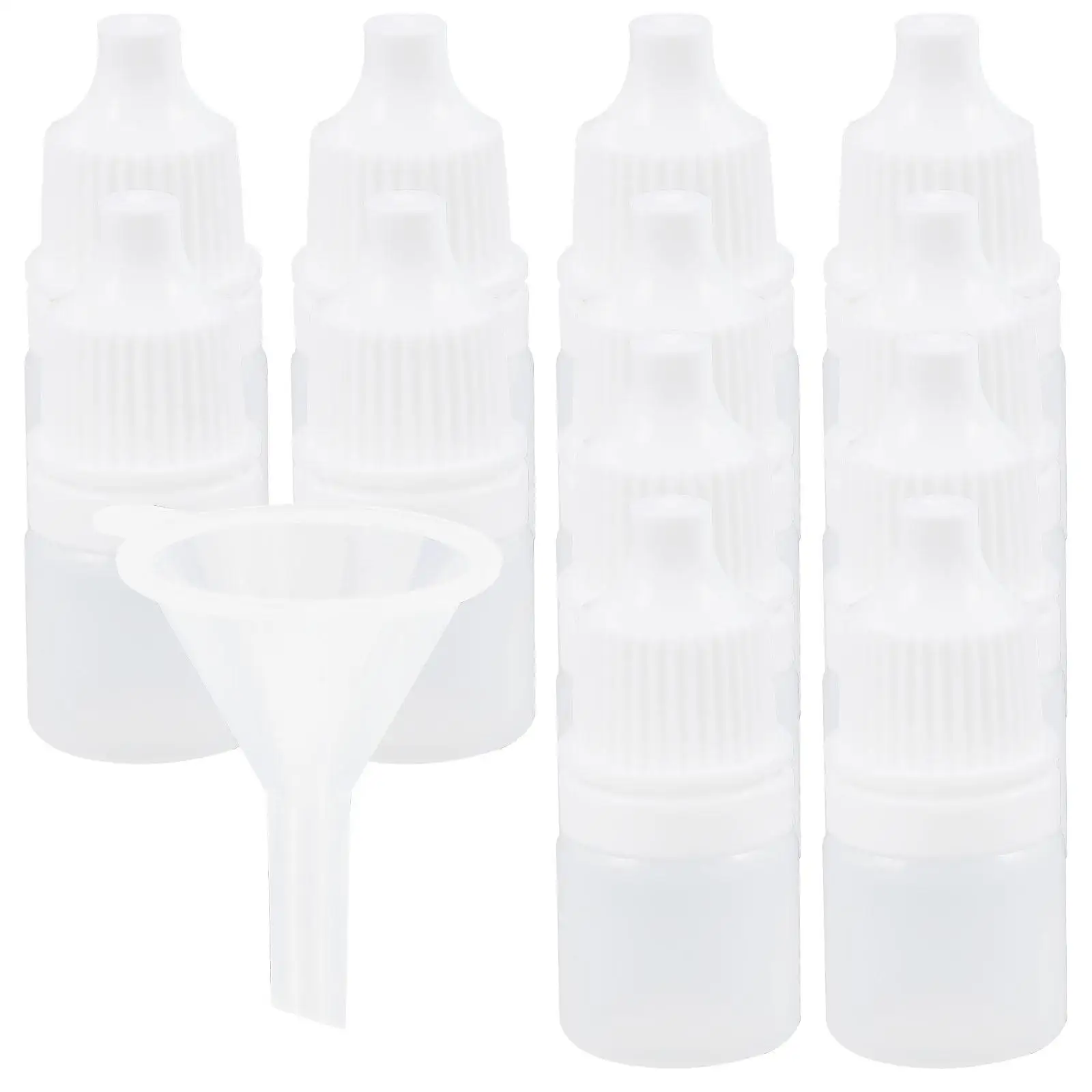 

12 Pcs White Dropper Bottle Empty Portable Eye Liquid Squeezable Reusable Pigment Sub Pack Bottle Plastic Tiny Bottles