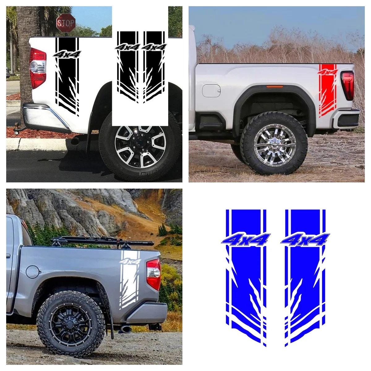 

4X4 Truck Tailgate Stickers for Hilux, Frontier, Isuzu, RAM, Ranger, GMC - Universal Car Rear Bumper Decoration PVC Decals