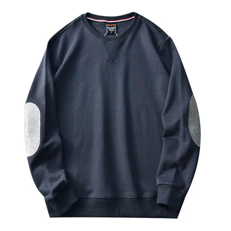 2026 Autumn New Basic Knitted Pullover Sweatshirts Men's Plus Size Soild Color High Quality Fashion Washed Casual Sportswear