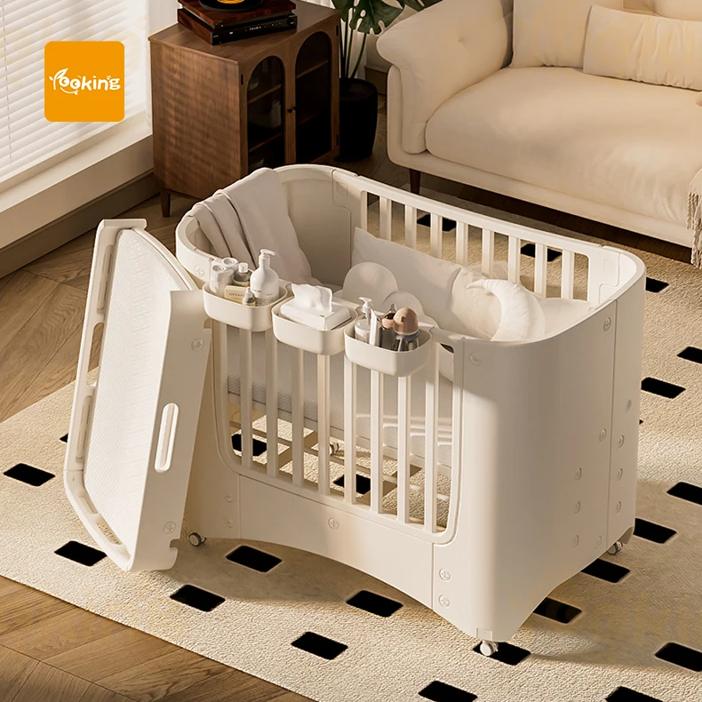 

Многофункциональная европейская детская кроватка-манеж с пеленальным столиком и адаптером для подключения к сети