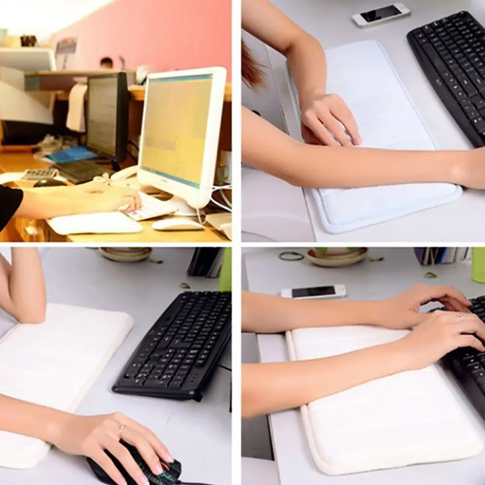 60x20cm Size Keyboard Elbow Pad Sweat-absorbent Memory Cotton Computer Wrist Mat Gift Packaging Anti-slip Base Cotton Wrist Rest