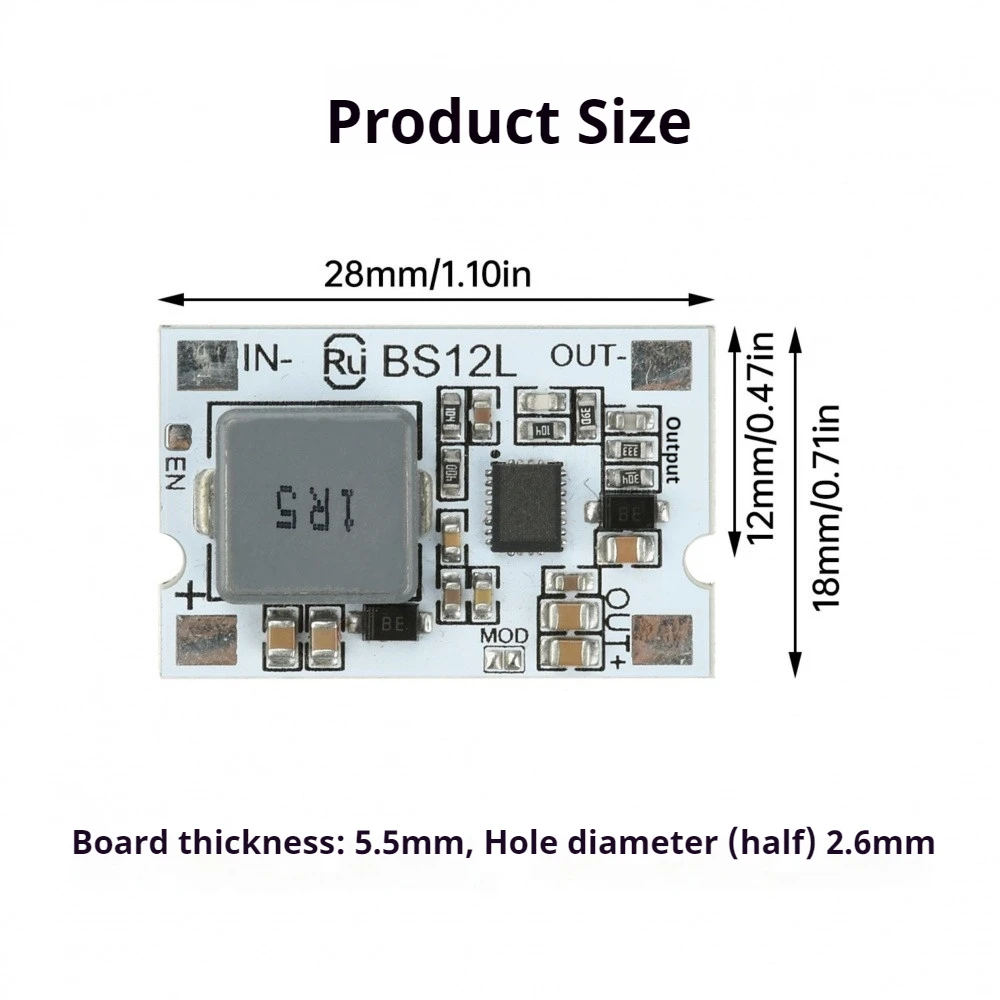 وحدة طاقة معززة DC-DC 2.7-11 فولت إلى 5 فولت/12 فولت 10 أمبير مع حماية من الدائرة القصيرة لوحة طاقة صغيرة مع مدخل/مخرج TVS #4