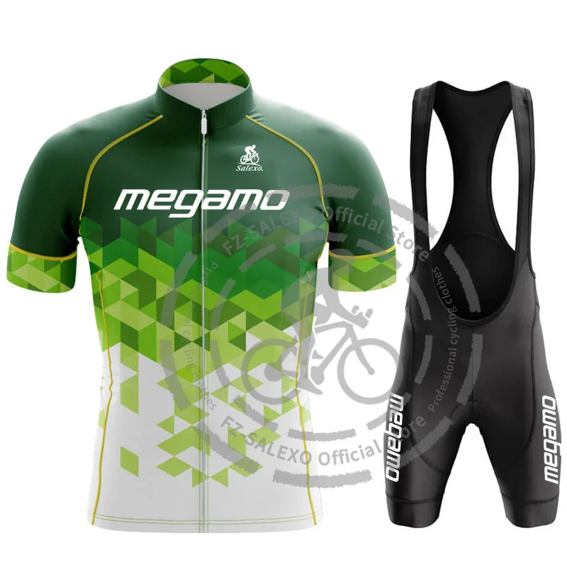 2024 megamo Cycling Jersey Set Summer Short Sleeve Breathable Man MTB Bike Cycling Clothing Maillot Ropa Ciclismo Uniform Suit