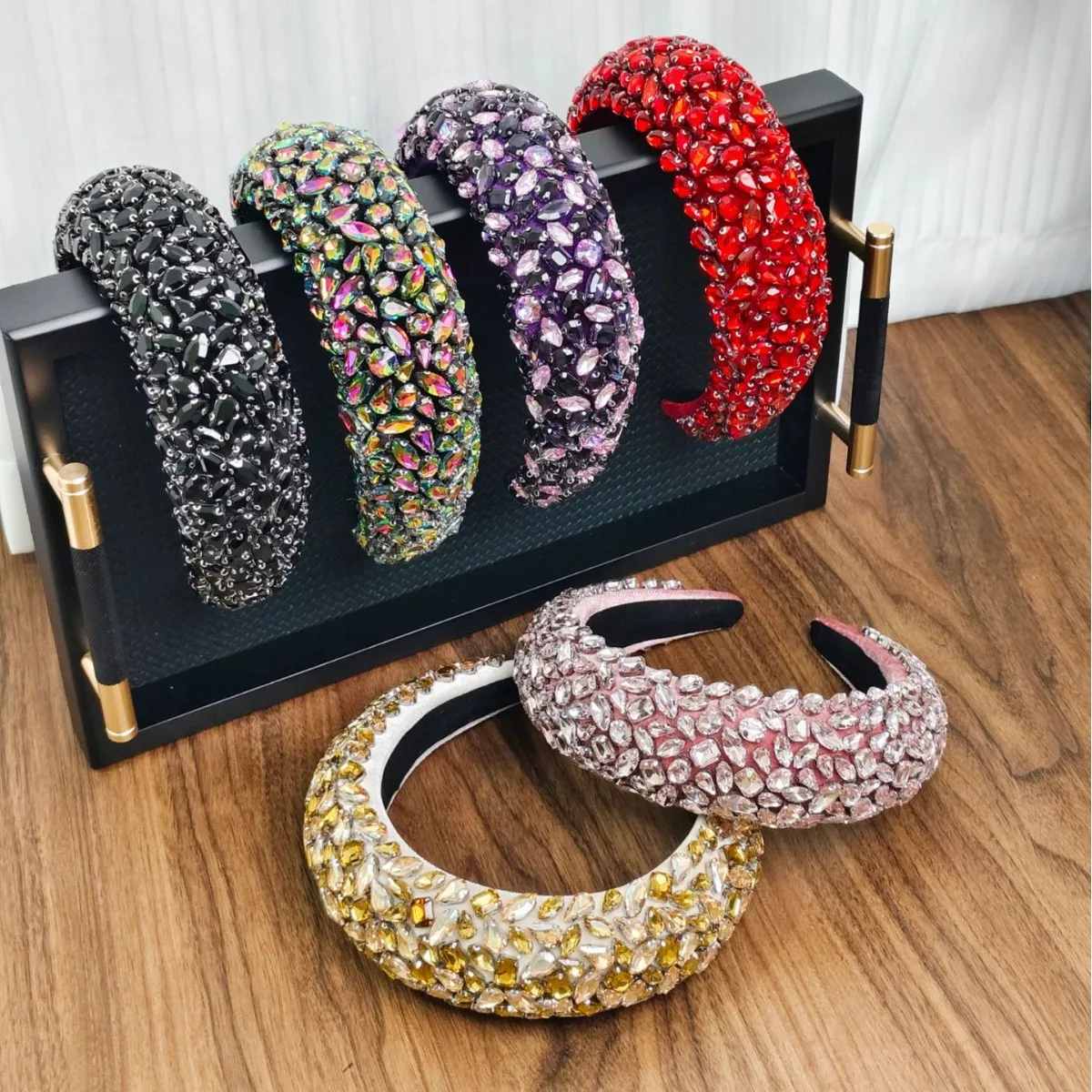 

Crystal Headbands for Women Luxury Wide Padded Bling Sparkly Woman Hairband Rhinestone Hair Hoop Wedding Prom Party Hair Jewelry