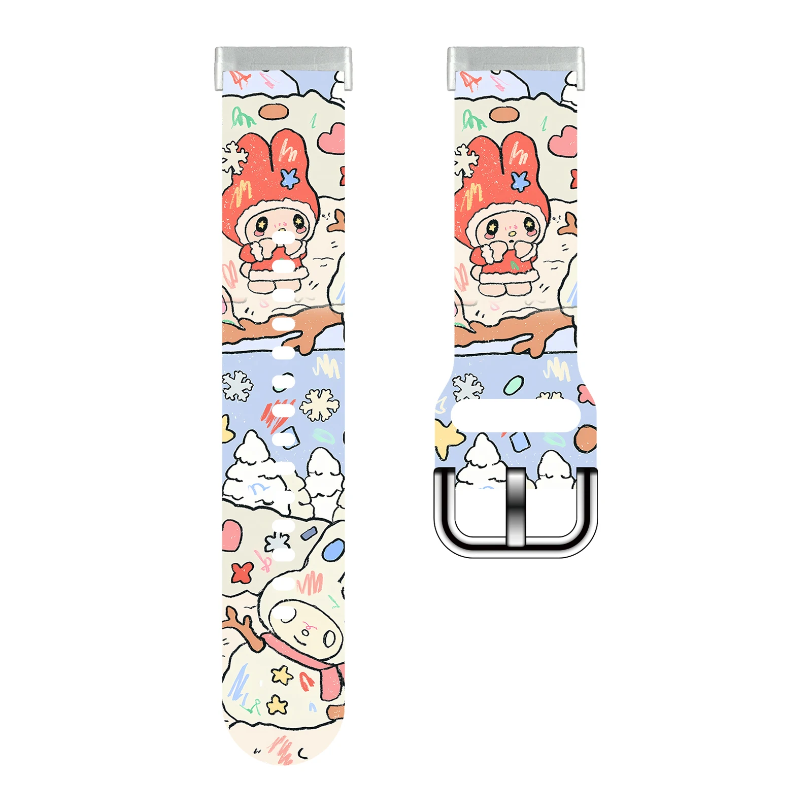 SANRIO سلسلة بلدي ميلودي طباعة حزام (استيك) ساعة ل Fitbit Sense 2/1 حزام الساعات استبدال سوار ل Versa 3/4 للنساء كهدية
