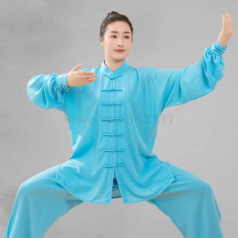 Traditional Chinese 3XL Wushu Clothing Tai Chi Uniform Adult Kungfu Long Sleeved Outfits Martial Arts Wing Chun Shaolin Costume