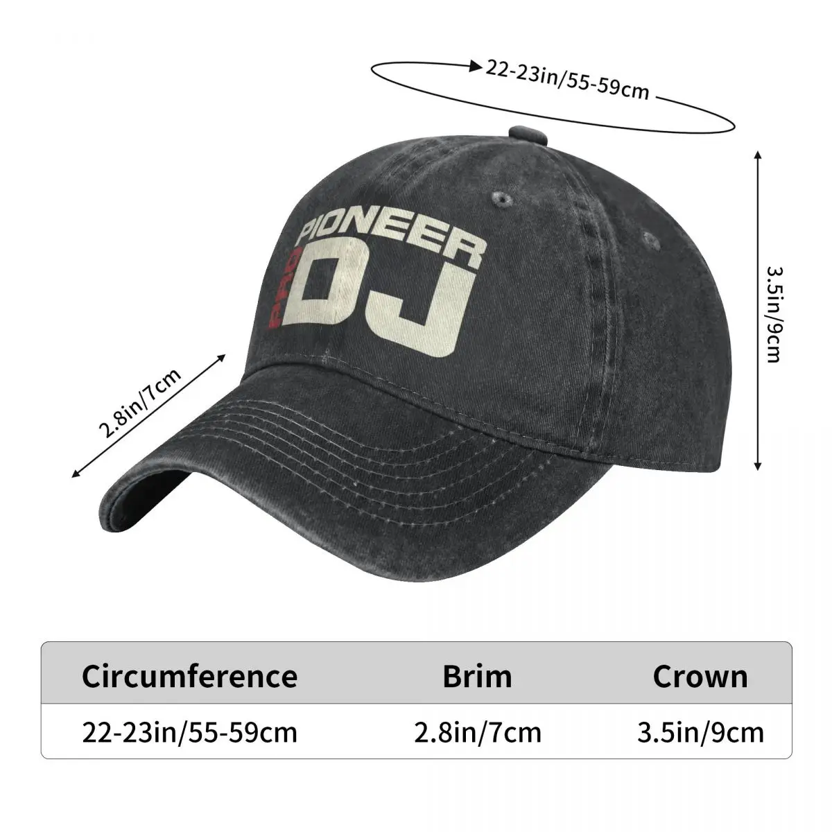 Pioneers Dj Pro Denim Baseball Cap Popular Logo Female Male Custom Logo Trucker Hat Stylish Kpop Rock Sunscreen Baseball Caps