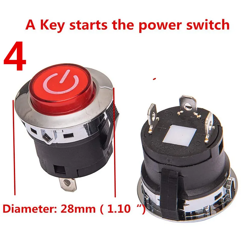 One ปุ่มเริ่มต้นสำหรับเด็กไฟฟ้ารถ3-Pin สำหรับแบตเตอรี่เด็กรถ