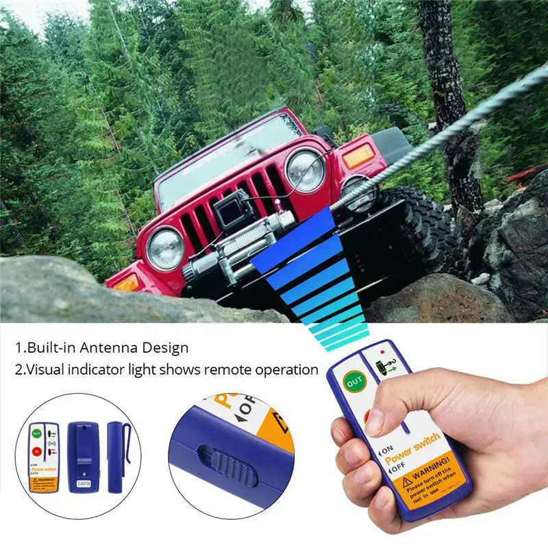 Receiver Module Transmitter 12V Universal Electric Winch Wireless Remote Control Switch Kit For Jeep ATV SUV Truck Boat-A28K