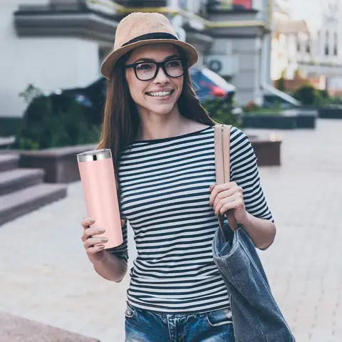 स्टेनलेस स्टील पतला गिलास, ढक्कन और स्ट्रॉ के साथ 20 औंस वैक्यूम इंसुलेटेड गिलास, दोहरी दीवार कॉफी कप, ठंड के लिए यात्रा मग 10 best sales 20 औंस का गिलास - №2