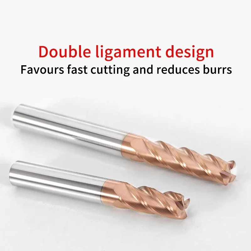 Full Size HRC55 Corner Radius Carbide End Mill 4F R Ballnose CNC Tungsten Steel Milling Cutter Coated Surface Machining Metal