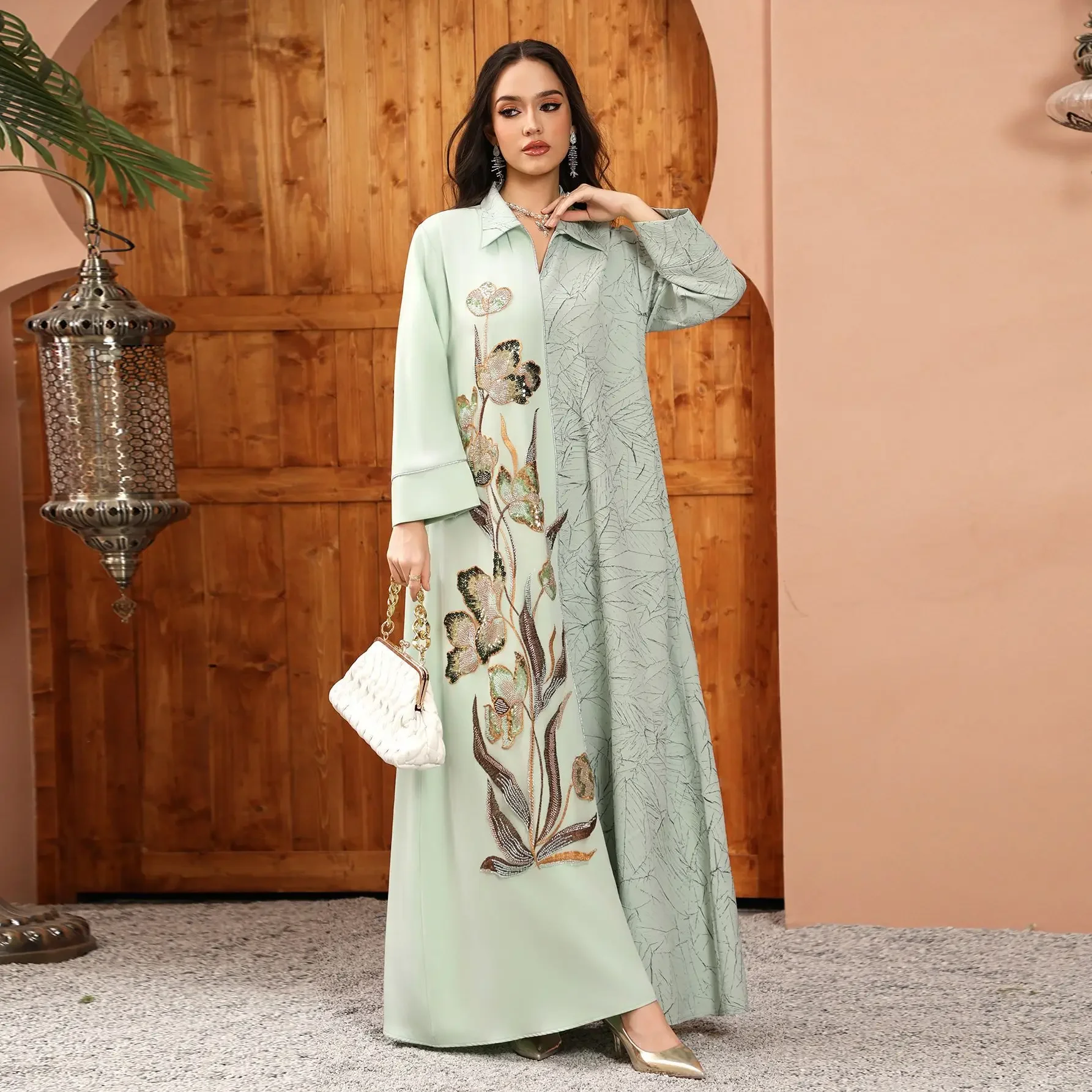 

Sequins Abayas for Women Muslim Dress Dubai Abbayas Eid Mubarak Djellaba Femme Musulmane Islam Jalabiya Arabic Robe Ramadan Gown
