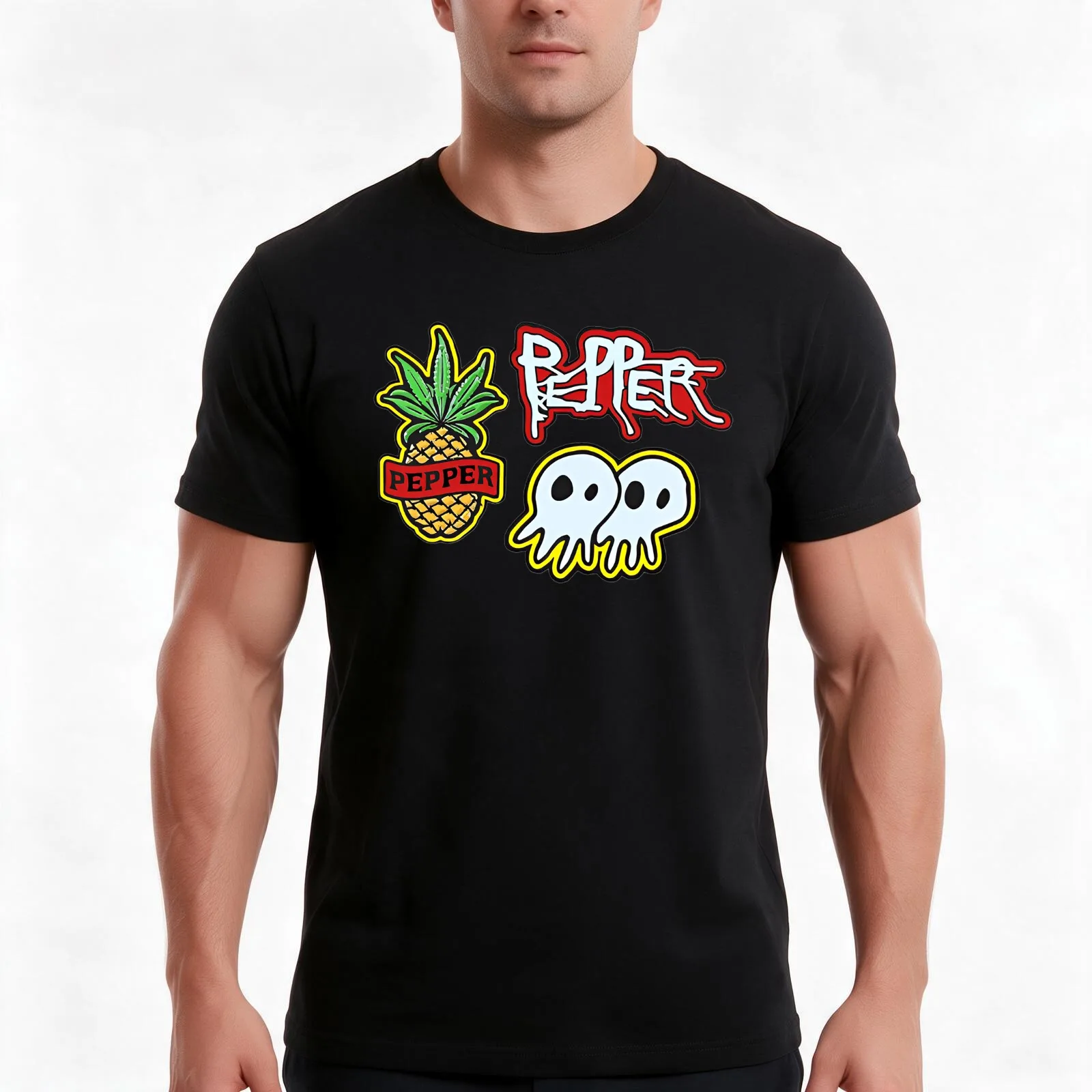 ngkene-Pepper-band-porahnganu T-Shirt Summer Casual Cotton Tee Oversized Streetwear Tops Vintage Graphic Print 100% Cotton