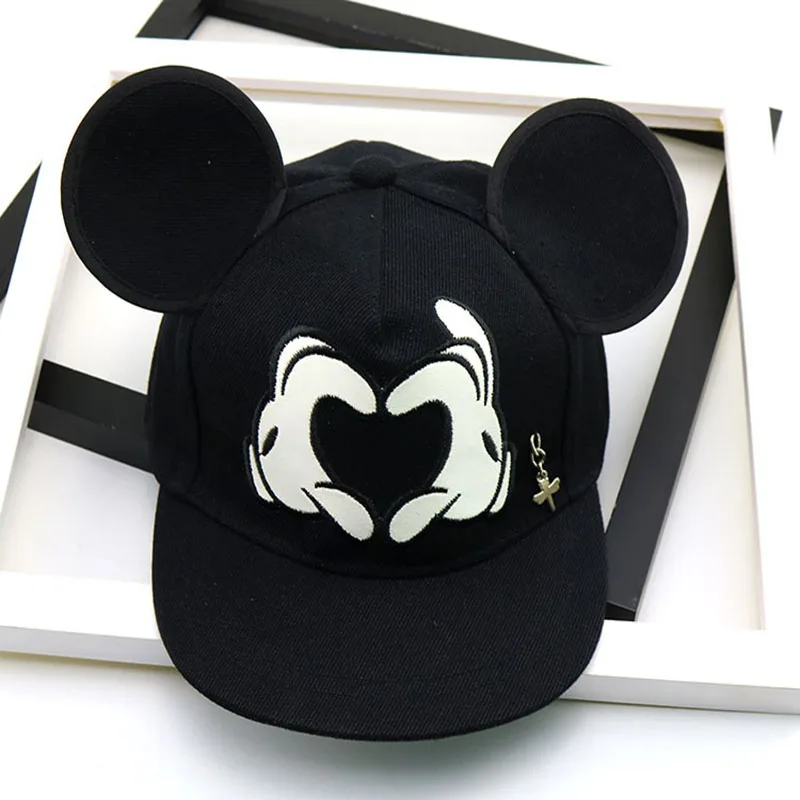 Kawaii Disney Hat Mickey Baseball Cap Adjustable Children's Cosplay Hat Boys Girls Sun Hat Cartoon Hip Hop Hat Fashion
