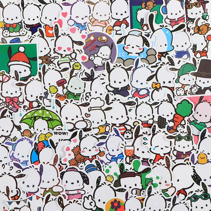 50/100 Sanrio Stickers Esthetische Laptop Kids Sticker Anime Plakkerig Hello Kitty Cinnamoroll Schetsboek Dagboek Decoratie Briefpapier