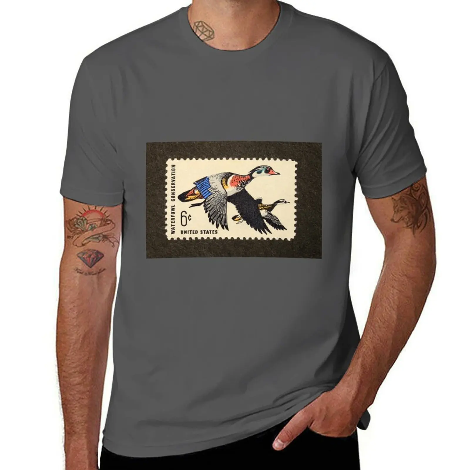 1968 6? Waterfowl Conservation Postage Stamp T-Shirt All Weather Casual Short Sleeve
