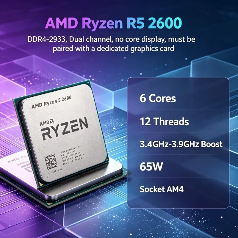 AMD Ryzen 5 2600 R5 2600 CPU...