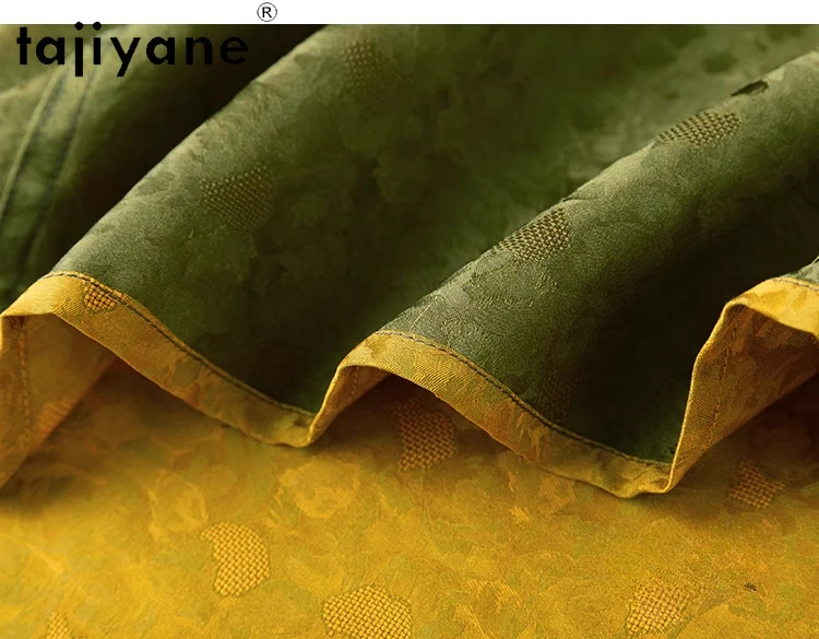 TAJIYANE 100% 멀 베리 실크 탱크 탑 여성 2025 빈티지 자카드 민소매 여름 탑 가역 조끼 여성 의류 кроп топ