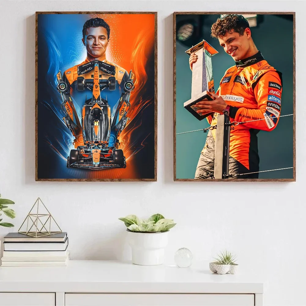 لاندو نوريس الفورمولا 1 F1 سباق الفائز المشارك طباعة غرفة المعيشة المنزلي غرفة نوم بار مطعم مقهى الفن قماش اللوحة #5