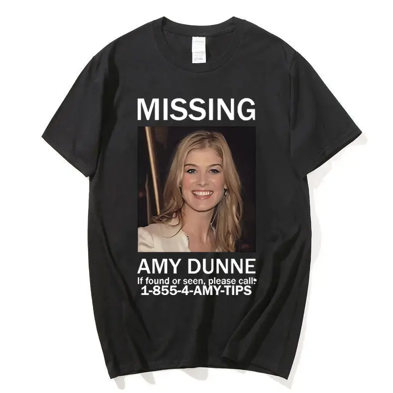 Suspense Thriller Movie Gone Girl Amy Dunne Missing T-shirt Unisex Fashion Oversized T Shirts Men Women Casual Cotton T-shirts