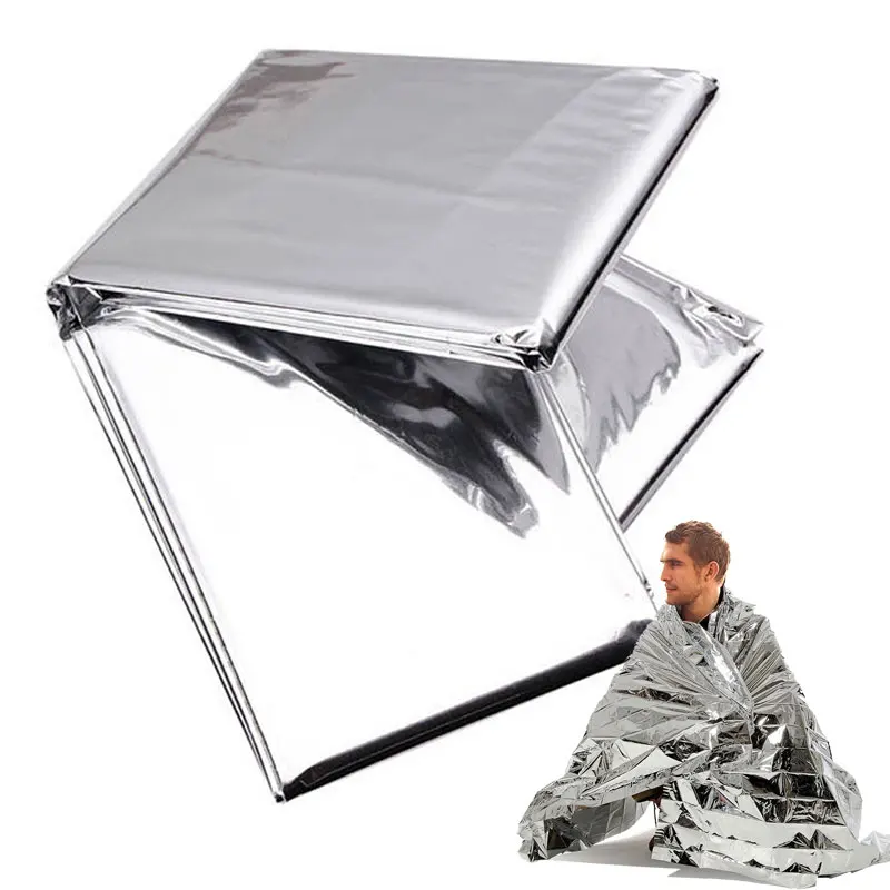 Emergency Blanket Survival Outdoor Survival Rescue Blanket Foil Thermal Space First Aid Sliver Rescue Curtain Blanket