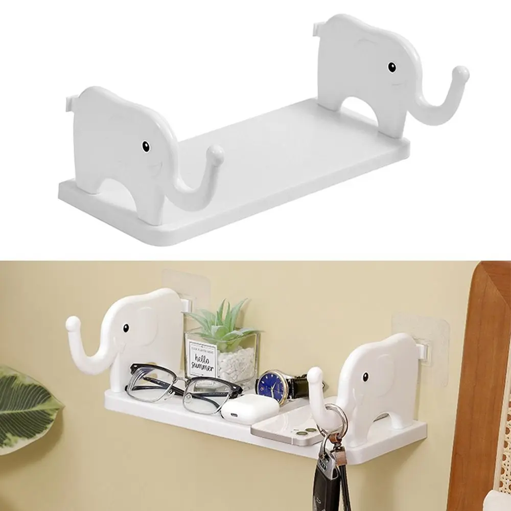 Multifunctional Bathroom Wall Mounted Space-saving Punch Free Storage Shelf Closet Organizer Elephant Storage Rack