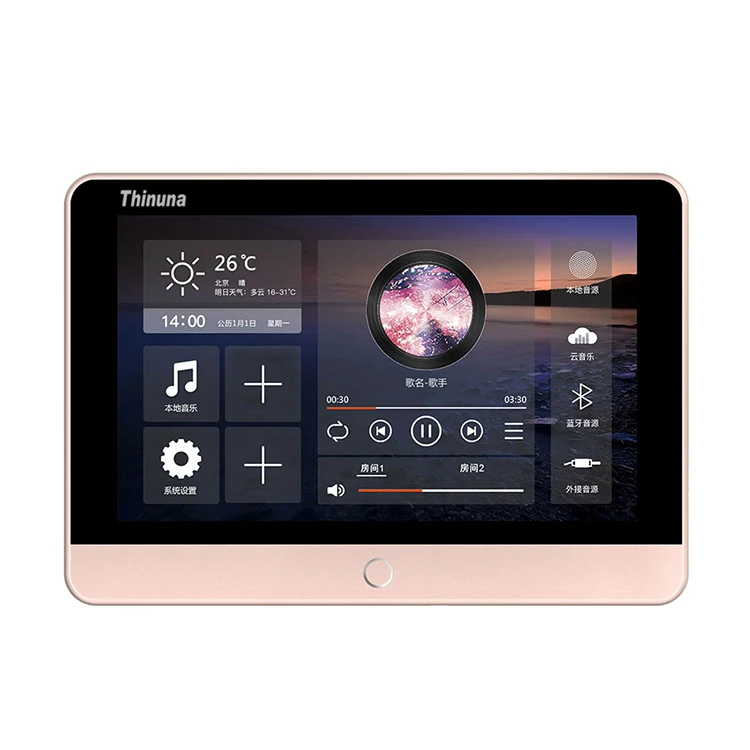 

Thinuna WP-6208 8*30W 8 Channels Blue-tooth WiFi Wall Amplifier 7 Inch Touch Screen Music Player For PA Background Music System
