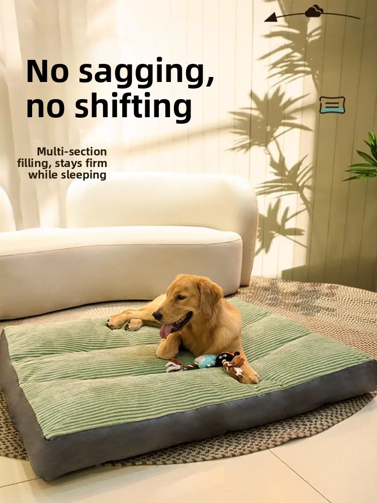 

Большая теплая лежанка для собак со съемным чехлом, всесезонный коврик для питомцев, легко чистится, уютная и мягкая кровать для собак на зиму