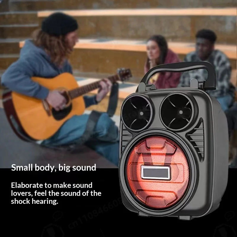 Wireless BT5.0 Mini Karaoke All-in-One Speaker, Portable Subwoofer with Built-in Battery for Home & Outdoor Use