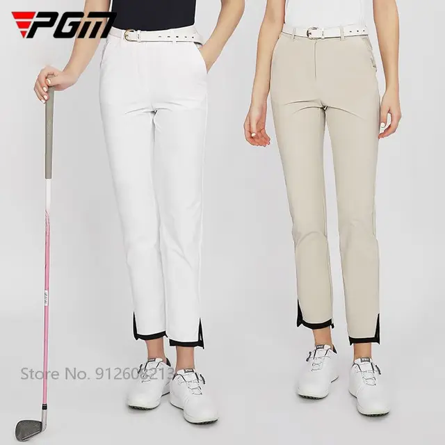 PGM letnie damskie spodnie sportowe elastyczne spodnie golfowe z rozcięciem Lady wysokiej talii wąskie spodnie dresowe oddychające spodnie do kostek XS-XL